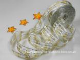 Weihnachtsband Davos Creme mit Draht 25mm Weihnachtsband Davos Creme mit Draht 25mm