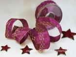 Weihnachtsband Nürnberg Lila mit Draht 40mm Weihnachtsband Nürnberg Lila mit Draht 40mm
