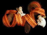Weihnachtsband Silvretta Orange mit Draht 40mm Weihnachtsband Silvretta Orange mit Draht 40mm
