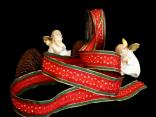 Weihnachtsband Silvretta Rot mit Draht 40mm Weihnachtsband Silvretta Rot mit Draht 40mm