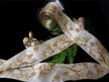 Weihnachtsband "Engel" Gold mit Draht 70mm Weihnachtsband "Engel" Gold mit Draht 70mm