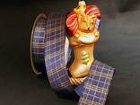"Gold-Kariert" mit Draht Blau/Gold 40mm "Gold-Kariert" mit Draht Blau/Gold 40mm