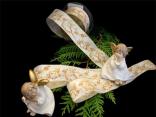 Weihnachtsband "Engel" Gold mit Draht 40mm Weihnachtsband "Engel" Gold mit Draht 40mm
