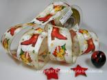 Weihnachtsband Weihnachtsmärchen Creme mit Draht 65mm