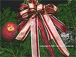 Weihnachtsband Double - Lines Pink/Bordeaux 25 mm