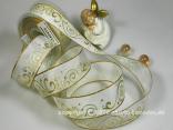 Weihnachtsband Nostalgie Gold mit Draht 40mm