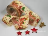 Weihnachtsband Weihnachtsschlitten Rot mit Draht 65mm