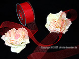 Tüllband Rot ohne Draht 40mm