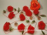 Blumenband Rosengirlande Rot mit Draht 2,5m