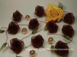 Blumenband Rosengirlande Bordeaux mit Draht 2,5m