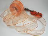 Gitterband Organzagitter Orange mit Draht 40mm