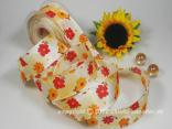 Blumenband Mainau Creme mit Draht 40mm