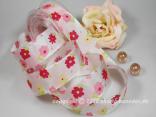 Blumenband Mainau Rosa mit Draht 40mm