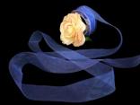 Organzaband "Organza" Blau ohne Draht 40mm