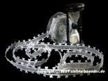 Organzaband Heart Picot Silber ohne Draht 25mm