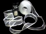Florband Weiß mit Draht 40mm Florband Weiß mit Draht 40mm