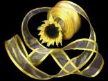 Organzaband Florband Gelb mit Draht 40mm Organzaband Florband Gelb mit Draht 40mm