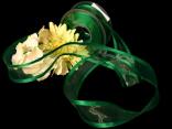 Organzaband Florband Dunkelgrün mit Draht 40mm