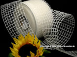 Gitterband Grobgitter Weiß ohne Draht 65mm