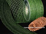 Gitterband Grobgitter Dunkelgrün ohne Draht 65mm