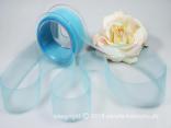 Organzaband Organza Türkis ohne Draht 40mm Organzaband Organza Türkis ohne Draht 40mm