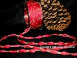 Zierkordel Rot mit Gold ohne Draht 4mm