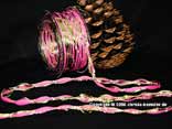 Zierkordel Pink/Grün mit Gold ohne Draht 4mm