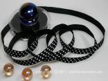 Motivband Punkteband Schwarz Weiß mit Draht 15mm