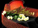 Gitterband Grobgitter Orange/Rot ohne Draht 50mm