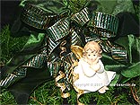 Weihnachtsband Querstreifen Grün/Gold mit Draht 25mm Weihnachtsband Querstreifen Grün/Gold mit Draht 25mm