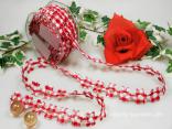 Geschenkband Dekoband Schleifenband Karoblume Rot ohne Draht 22mm Geschenkband Dekoband Schleifenband Karoblume Rot ohne Draht 22mm