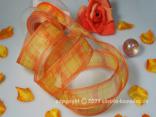 Organzaband Quattro Orange mit Draht 40mm Organzaband Quattro Orange mit Draht 40mm