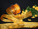 Organzaband Hellorange mit Draht 40mm Organzaband Hellorange mit Draht 40mm