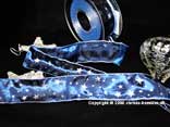 Weihnachtsband Silber-Sterne Blau mit Draht 40mm Weihnachtsband Silber-Sterne Blau mit Draht 40mm