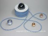 Kordel Blau Weiß ohne Draht 4mm Kordel Blau Weiß ohne Draht 4mm