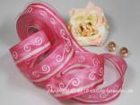 Motivband Dynastie Rosa mit Draht 40mm Motivband Dynastie Rosa mit Draht 40mm