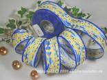Motivband Botanica Blau mit Draht 40mm
