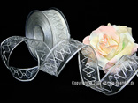 Organzaband Elegance Weiß mit Draht 40mm Organzaband Elegance Weiß mit Draht 40mm