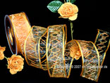 Organzaband Elegance Orange mit Draht 40mm Organzaband Elegance Orange mit Draht 40mm