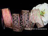 Organzaband Elegance Pink mit Draht 40mm