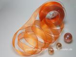 Organzaband Morée Orange mit Draht 25mm