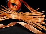 Organzaband Touch-Flor Orange mit Draht und Goldkante 25mm