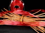 Organzaband Touch-Flor Rot mit Draht und Goldkante 25mm