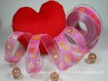 Organzaband Retro Pink mit Draht 25mm