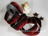 Weihnachtsband Blockstreifen Bordeaux mit Draht 40mm Weihnachtsband Blockstreifen Bordeaux mit Draht 40mm