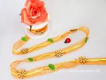Geschenkband Dekoband Schleifenband Organzagirlande Flower Field Orange ohne Draht 20mm Geschenkband Dekoband Schleifenband Organzagirlande Flower Field Orange ohne Draht 20mm