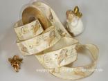 Weihnachtsband Angelo Creme mit Draht 40mm
