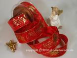 Weihnachtsband Angelo Rot mit Draht 40mm