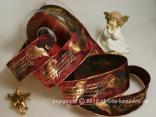 Weihnachtsband Angelo Bordeaux mit Draht 40mm