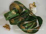 Weihnachtsband Angelo Grün mit Draht 40mm